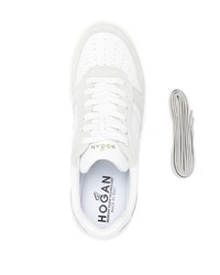 weiße Leder niedrige Sneakers von Hogan