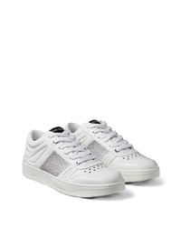 weiße Leder niedrige Sneakers von Jimmy Choo