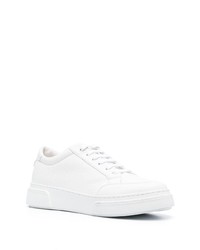 weiße Leder niedrige Sneakers von Giorgio Armani