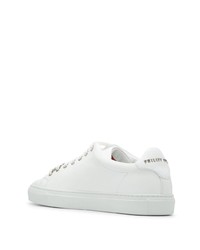 weiße Leder niedrige Sneakers von Philipp Plein