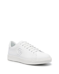 weiße Leder niedrige Sneakers von Philipp Plein