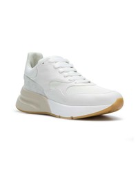 weiße Leder niedrige Sneakers von Alexander McQueen