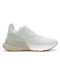 weiße Leder niedrige Sneakers von Alexander McQueen