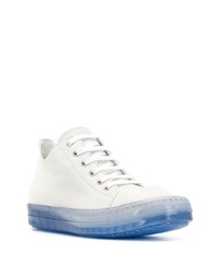 weiße Leder niedrige Sneakers von Rick Owens