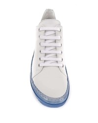 weiße Leder niedrige Sneakers von Rick Owens