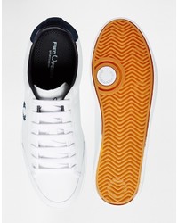 weiße Leder niedrige Sneakers von Fred Perry