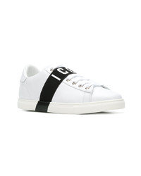 weiße Leder niedrige Sneakers von DSQUARED2