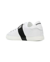 weiße Leder niedrige Sneakers von DSQUARED2