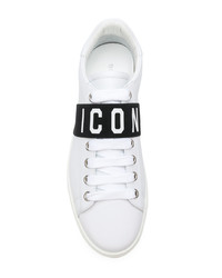 weiße Leder niedrige Sneakers von DSQUARED2