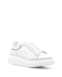 weiße Leder niedrige Sneakers von Alexander McQueen