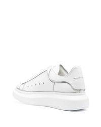 weiße Leder niedrige Sneakers von Alexander McQueen