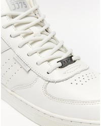 weiße Leder niedrige Sneakers von Jack and Jones