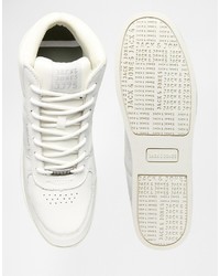 weiße Leder niedrige Sneakers von Jack and Jones