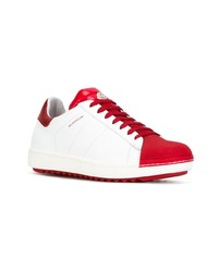 weiße Leder niedrige Sneakers von Moncler