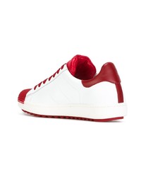 weiße Leder niedrige Sneakers von Moncler