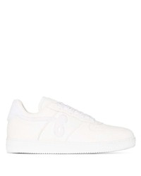 weiße Leder niedrige Sneakers von John Geiger