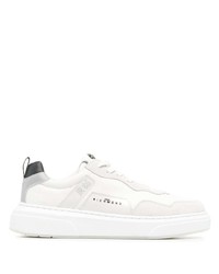 weiße Leder niedrige Sneakers von John Richmond