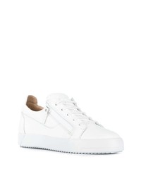 weiße Leder niedrige Sneakers von Giuseppe Zanotti