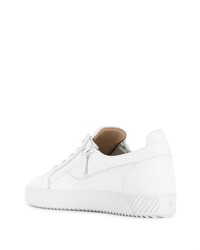 weiße Leder niedrige Sneakers von Giuseppe Zanotti