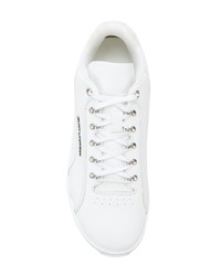 weiße Leder niedrige Sneakers von Saint Laurent