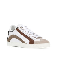 weiße Leder niedrige Sneakers von DSQUARED2