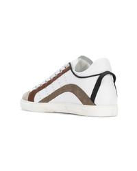 weiße Leder niedrige Sneakers von DSQUARED2