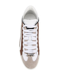 weiße Leder niedrige Sneakers von DSQUARED2