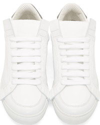 weiße Leder niedrige Sneakers von Kris Van Assche