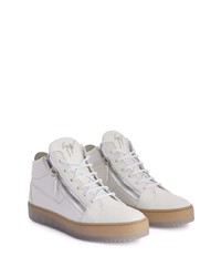 weiße Leder niedrige Sneakers von Giuseppe Zanotti