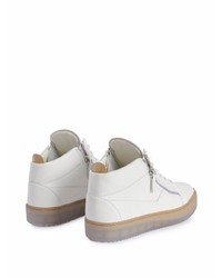 weiße Leder niedrige Sneakers von Giuseppe Zanotti