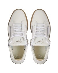 weiße Leder niedrige Sneakers von Giuseppe Zanotti