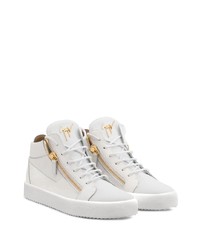 weiße Leder niedrige Sneakers von Giuseppe Zanotti