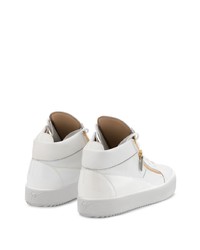 weiße Leder niedrige Sneakers von Giuseppe Zanotti