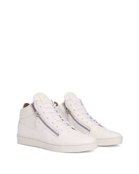 weiße Leder niedrige Sneakers von Giuseppe Zanotti