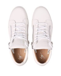 weiße Leder niedrige Sneakers von Giuseppe Zanotti