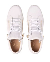 weiße Leder niedrige Sneakers von Giuseppe Zanotti