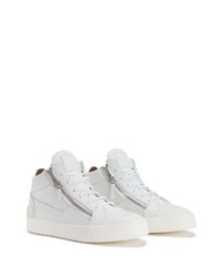 weiße Leder niedrige Sneakers von Giuseppe Zanotti