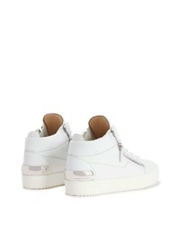 weiße Leder niedrige Sneakers von Giuseppe Zanotti