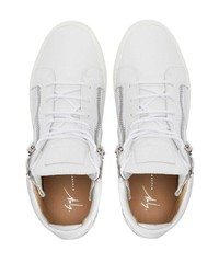 weiße Leder niedrige Sneakers von Giuseppe Zanotti