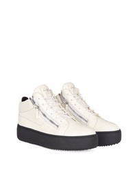 weiße Leder niedrige Sneakers von Giuseppe Zanotti