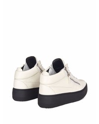 weiße Leder niedrige Sneakers von Giuseppe Zanotti