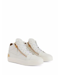 weiße Leder niedrige Sneakers von Giuseppe Zanotti