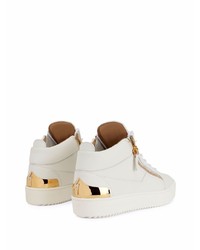 weiße Leder niedrige Sneakers von Giuseppe Zanotti