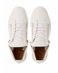 weiße Leder niedrige Sneakers von Giuseppe Zanotti