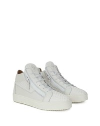 weiße Leder niedrige Sneakers von Giuseppe Zanotti