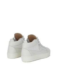 weiße Leder niedrige Sneakers von Giuseppe Zanotti