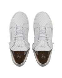 weiße Leder niedrige Sneakers von Giuseppe Zanotti