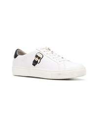 weiße Leder niedrige Sneakers von Karl Lagerfeld