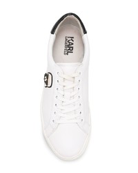 weiße Leder niedrige Sneakers von Karl Lagerfeld