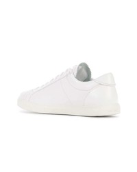 weiße Leder niedrige Sneakers von Moncler